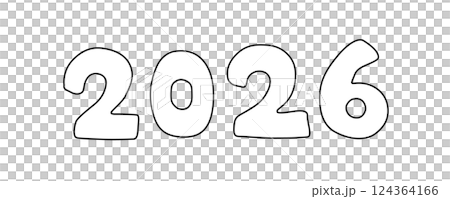 Simple numbers vector illustration line drawing Simple numbers vector illustration line drawing 124364166