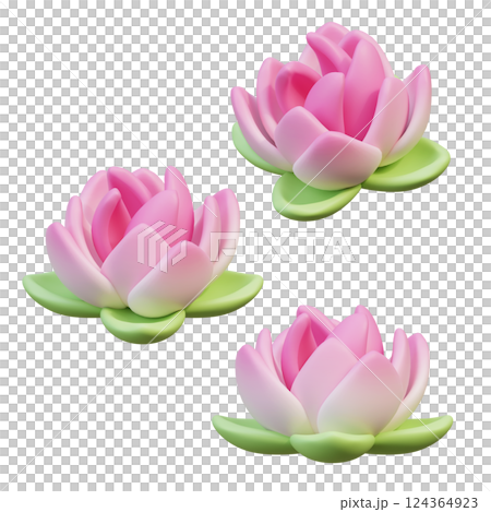 Lotus flower Icon 3D Graphic 124364923