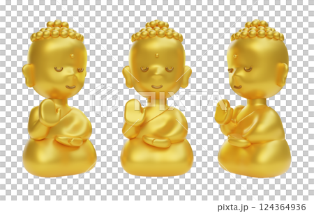 Buddha Gold Statue 3D Graphic Buddha Gold Statue 3D Graphic 124364936