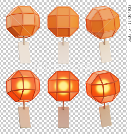 lotus lantern icon 3D graphic lotus lantern icon 3D graphic 124364938