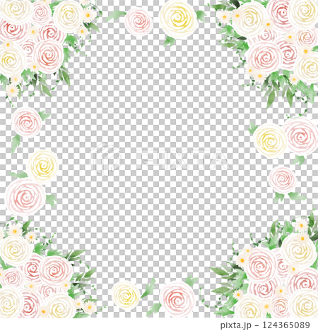 毛茛（木紋背景、正方形、無框） 124365089