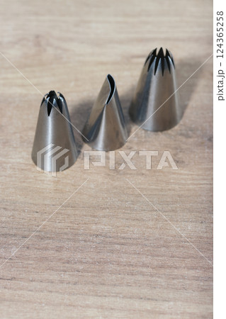 Set of conical tips for making marshmallows. Made from stainless steel. Set of conical tips for making marshmallows. Made from stainless steel. 124365258