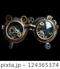 Glasses steampunk object isolated on black 124365374