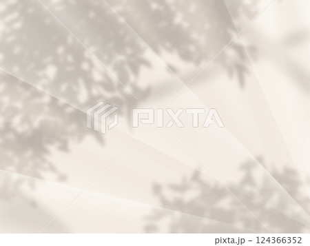 太陽の光と木の影が壁に映る背景 124366352