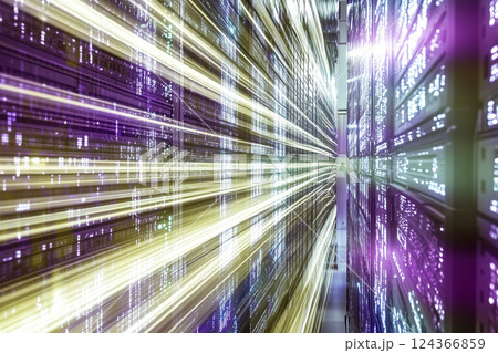 Futuristic server room data center Futuristic server room data center 124366859