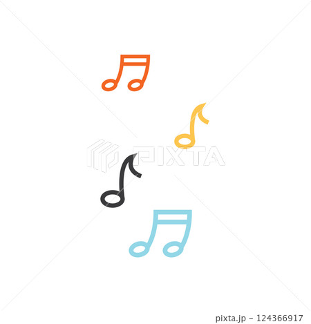musical notes on a white background. 124366917