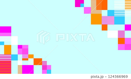 幾何学模様 フレーム 四角形 ボーダー ブルー 幾何学模様 フレーム 四角形 ボーダー ブルー 124366969