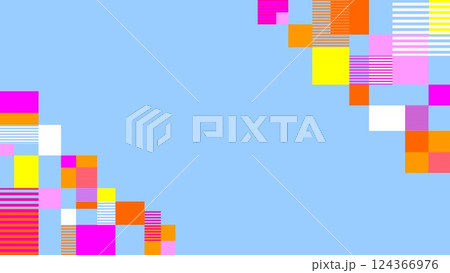 幾何学模様 フレーム 四角形 ボーダー ブルー 幾何学模様 フレーム 四角形 ボーダー ブルー 124366976