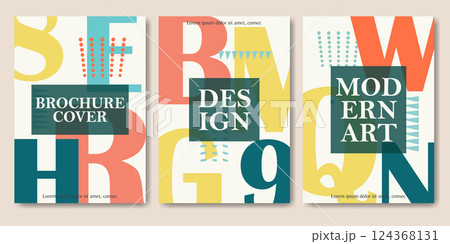 Brochure cover design template set. Abstract elements brochure design. Modern flyer design Brochure cover design template set. Abstract elements brochure design. Modern flyer design 124368131