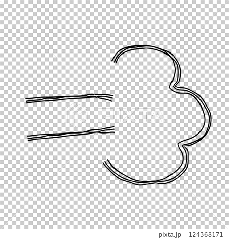 ブーストの手描きアイコン 複数の線が重なったモノクロのベクターイラスト 124368171