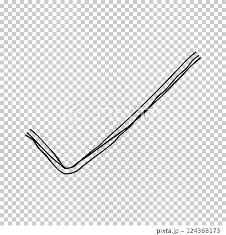 チェックマークの手描きアイコン 複数の線が重なったモノクロのベクターイラスト 124368173