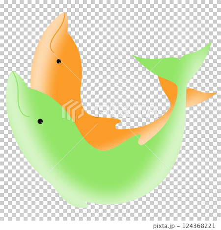 two dolphins jumping 124368221