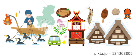岐阜のイラストセット 124368809
