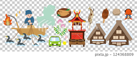 岐阜のイラストセット 124368809