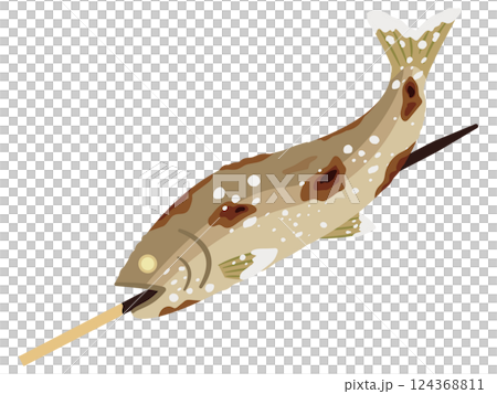 Illustration of salt-grilled sweetfish 124368811