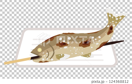 鹽烤香魚插畫 鹽烤香魚插畫 124368812