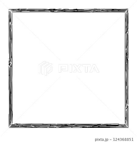 Square frame in brazilian cordel style. Northeast Brazil. Woodcut vector monochrome illustration 124368851