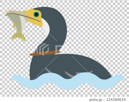 Illustration of a cormorant Illustration of a cormorant 124369034