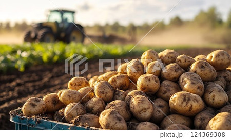 じゃがいも収穫イメージ01 じゃがいも収穫イメージ01 124369308
