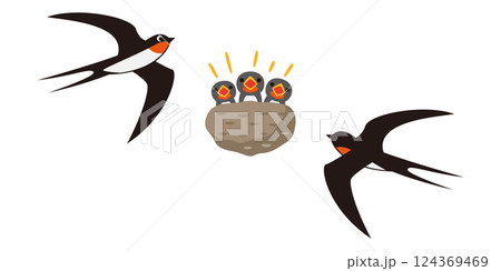 燕の巣のイラスト 124369469