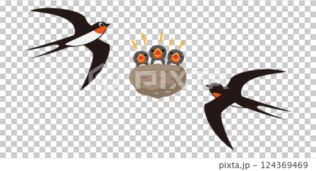 燕の巣のイラスト 124369469