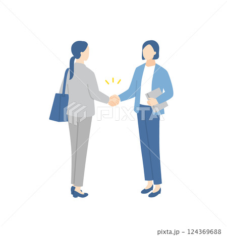 握手をするビジネスウーマン 握手をするビジネスウーマン 124369688
