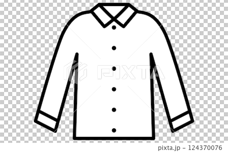 ワイシャツ、服のシンプルな線画アイコン（白黒） 124370076