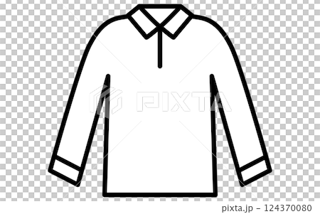 Pullover shirt, simple line icon of clothing (black and white) Pullover shirt, simple line icon of clothing (black and white) 124370080