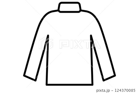 タートルネック、服のシンプルな線画アイコン(白黒) タートルネック、服のシンプルな線画アイコン(白黒) 124370085