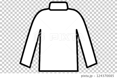 Turtleneck, clothing simple line icon (black and white) 124370085