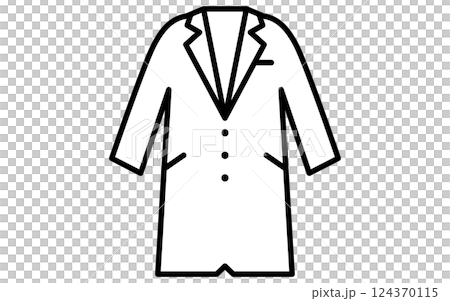 白衣、服のシンプルな線画アイコン（白黒） 124370115