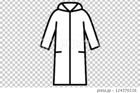 スタジアムコート、服のシンプルな線画アイコン（白黒） 124370116