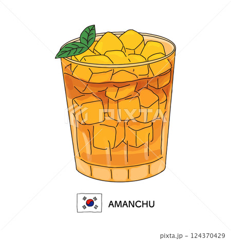 韓国料理＿アマンチュの線画イラスト 124370429