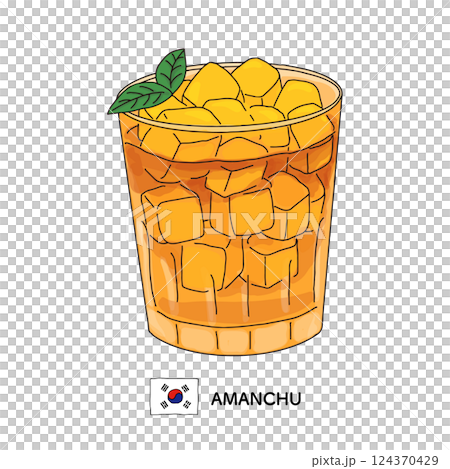 韓国料理＿アマンチュの線画イラスト 124370429