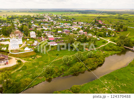 Russian villages are picturesque view of Vladimir region 124370488