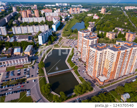 Aerial view of Russian city Chekhov 124370540