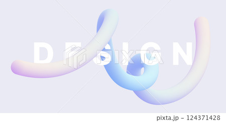 Template with colorful gradient squiggles shapes. 124371428