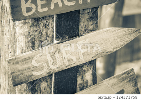 Sand beach surf relax colorful directional arrows Ilha Grande Brazil. Sand beach surf relax colorful directional arrows Ilha Grande Brazil. 124371759