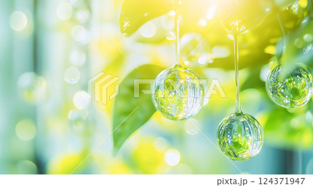 爽やかなエコグリーン背景 クリアイメージ Generative 爽やかなエコグリーン背景 クリアイメージ Generative 124371947