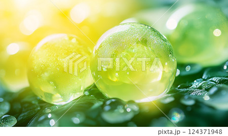 爽やかなエコグリーン背景　クリアイメージ　Generative 124371948