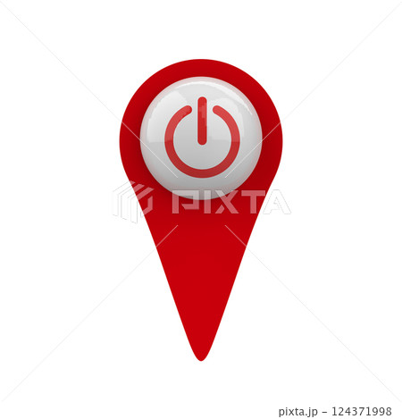 red power map pointer icon on white background red power map pointer icon on white background 124371998