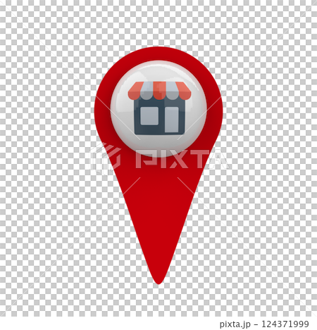 shop map pointer icon on white background shop map pointer icon on white background 124371999