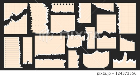 Set of beige decorative paper scraps Set of beige decorative paper scraps 124372556