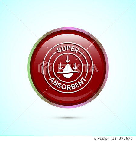 Water absorbent icon design illustration, Water drop absorb sign, symbol, Button design Water absorbent icon design illustration, Water drop absorb sign, symbol, Button design 124372679