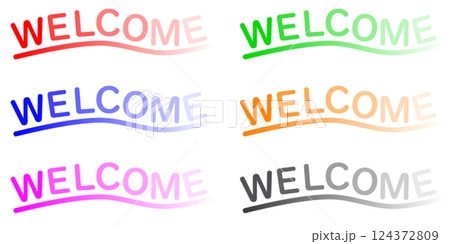 英語でwelcomeと書いて歓迎するカラフルな文字 英語でwelcomeと書いて歓迎するカラフルな文字 124372809