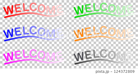 英語でwelcomeと書いて歓迎するカラフルな文字 英語でwelcomeと書いて歓迎するカラフルな文字 124372809