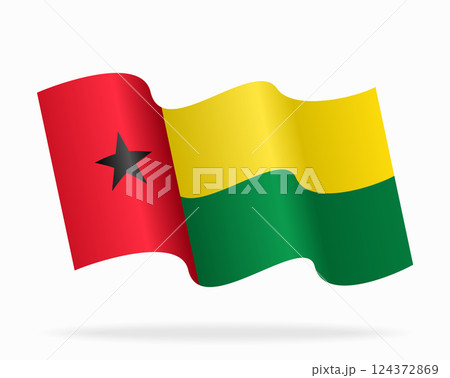 Guinea Bissau flag wavy background layout. Vector illustration. Guinea Bissau flag wavy background layout. Vector illustration. 124372869