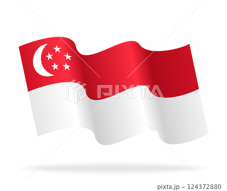 Singaporean flag wavy background layout. Vector illustration. Singaporean flag wavy background layout. Vector illustration. 124372880