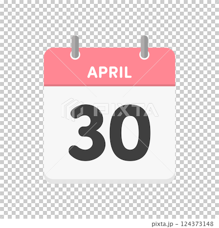 4月30日･APRIL 30th の日めくりカレンダーのアイコン - 4/30の日付入りの英語の暦 124373148