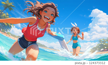 水着の女性 124373312